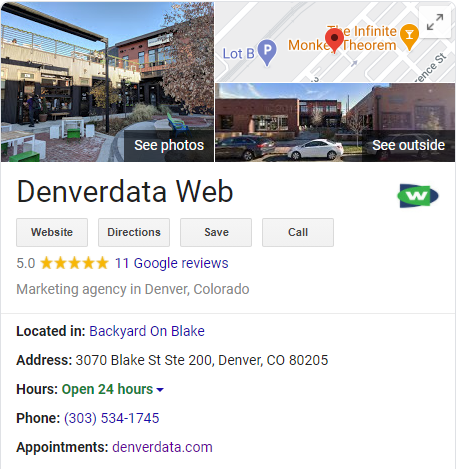 Denverdata Web Google My Business GMB Listing