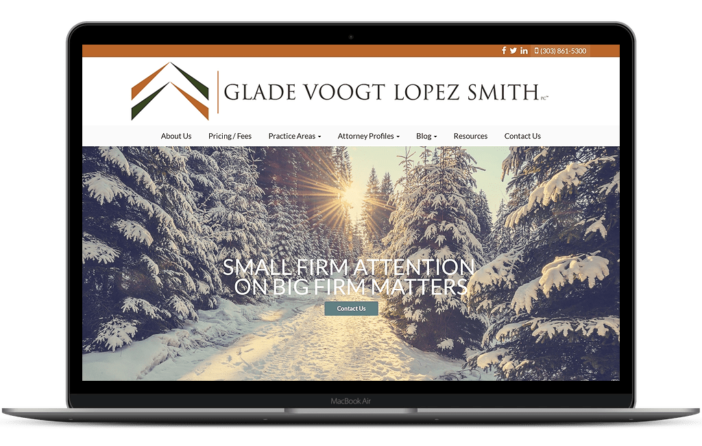 GVLS Law home page web design