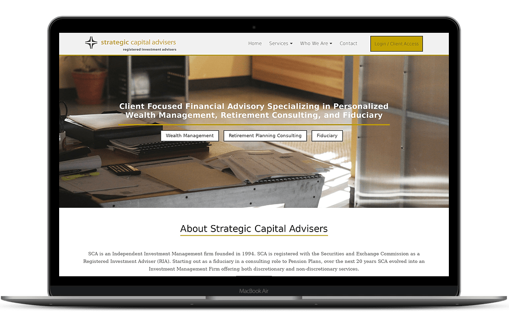 SCADV home page web design